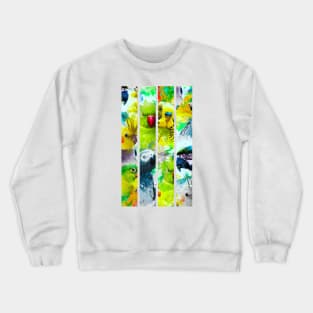 Modern Aquarell Parrots Exotic Bird Pattern Crewneck Sweatshirt